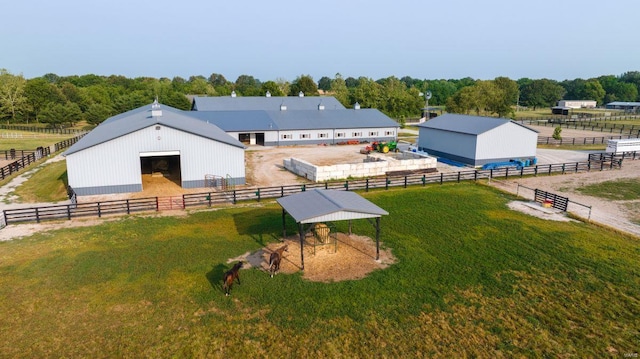 drone / aerial view with a rural view