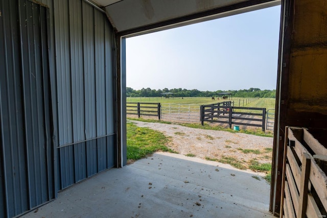 exterior space featuring a rural view