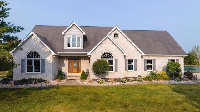 view of front of home featuring a front lawn