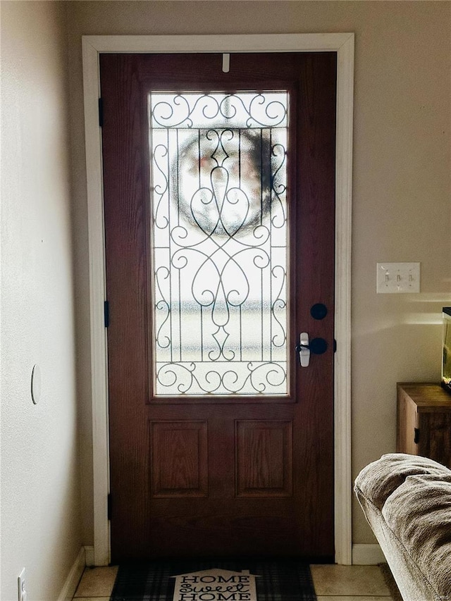 view of tiled entryway