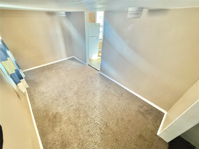 basement with carpet floors