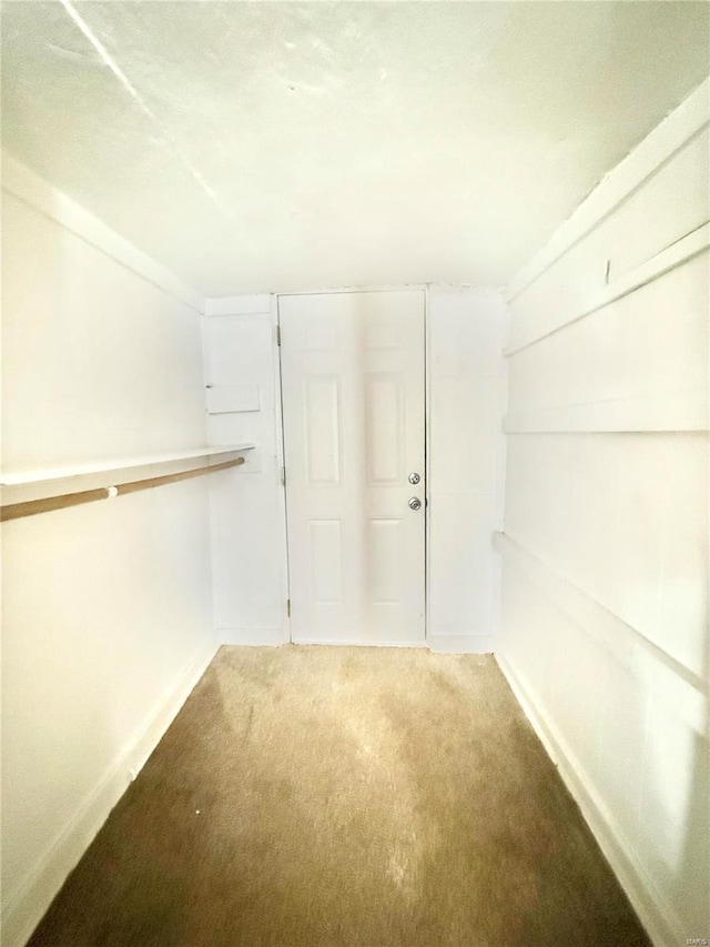 spacious closet with carpet flooring