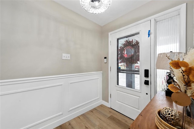 entrance foyer featuring light wood-type flooring