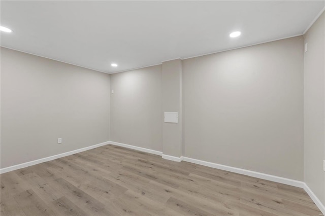 empty room with light wood-type flooring