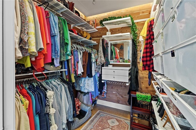 view of walk in closet