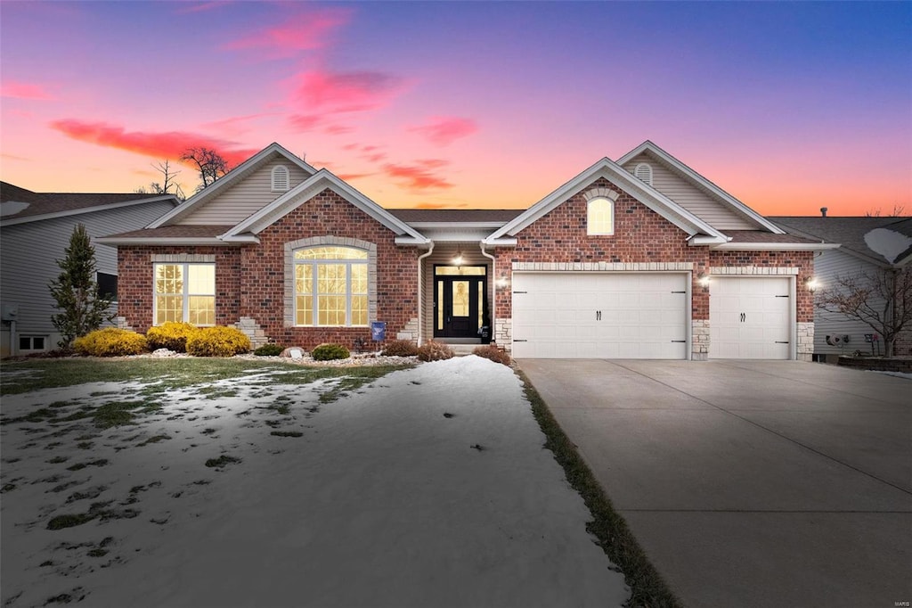 view of front of home featuring a garage