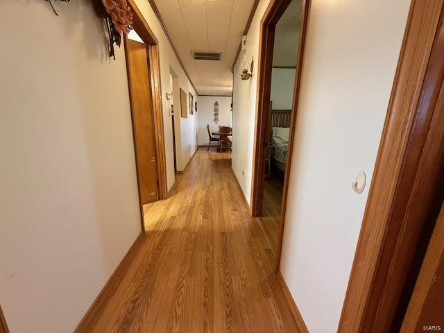 hallway featuring light wood-type flooring