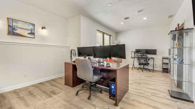 office area featuring light wood-type flooring