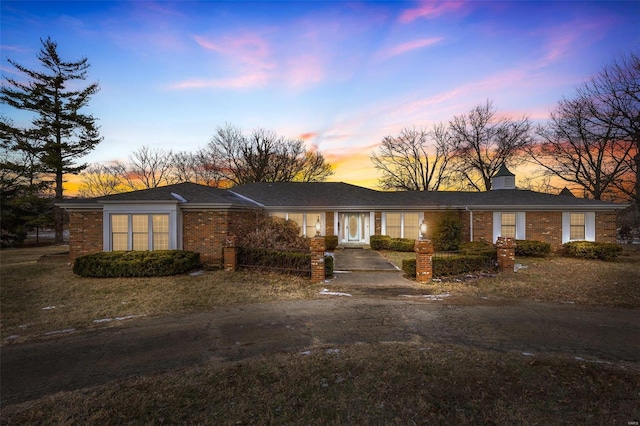 view of single story home