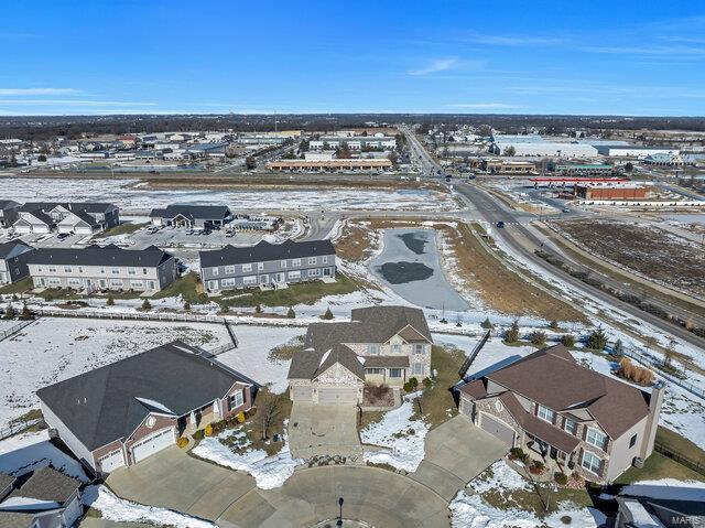 view of snowy aerial view