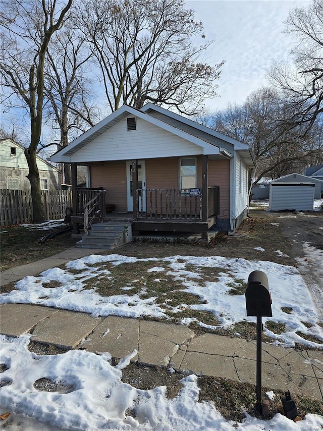 bungalow-style house with covered porch