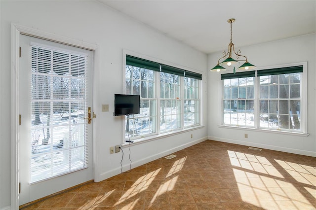 view of unfurnished dining area