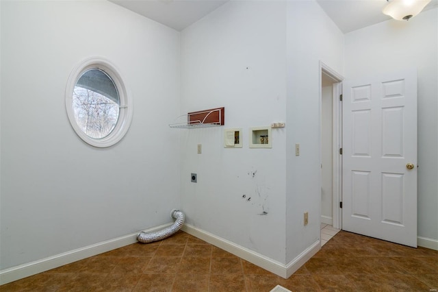 laundry room with hookup for a washing machine, electric dryer hookup, and tile patterned flooring