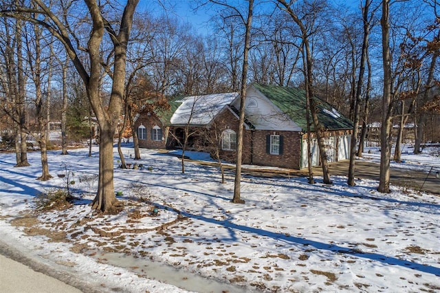 view of yard covered in snow