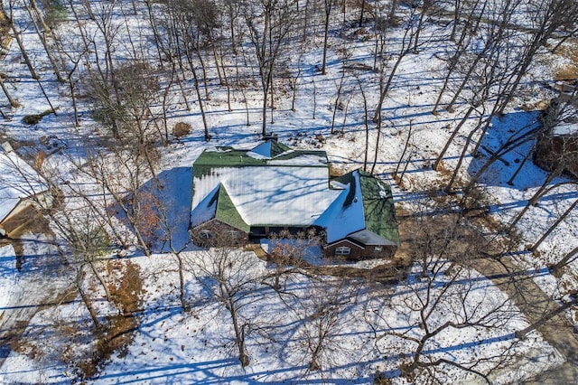 view of snowy aerial view