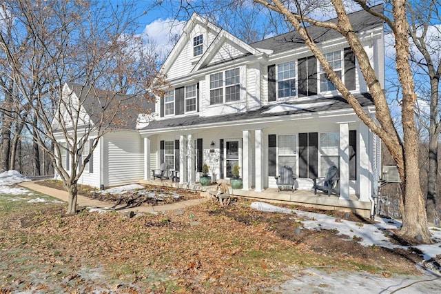 view of front of home featuring covered porch