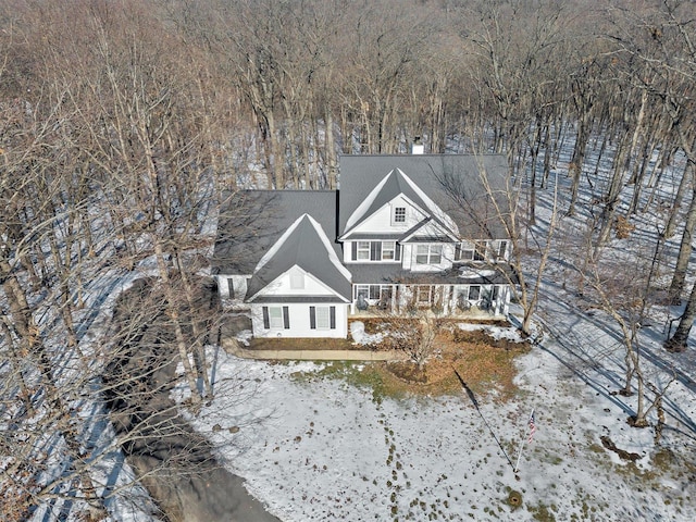 view of snowy aerial view