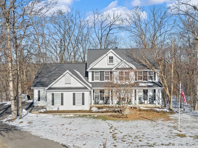 view of front of home featuring covered porch