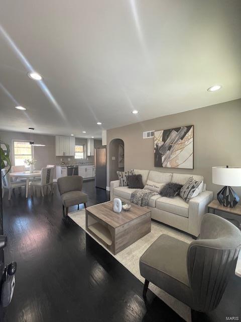 living room featuring hardwood / wood-style flooring