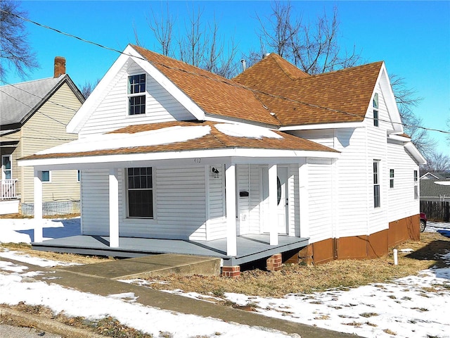 view of front of home with covered porch