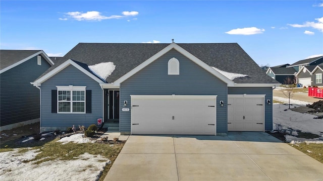 view of front facade with a garage