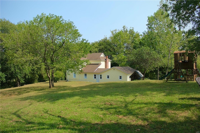 view of yard featuring a playground