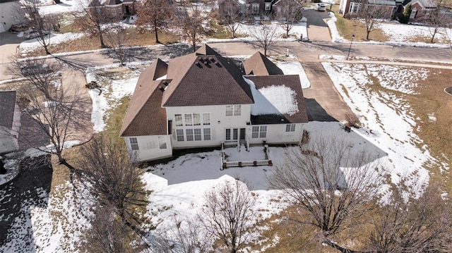 view of snowy aerial view