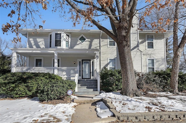 view of front of property with covered porch