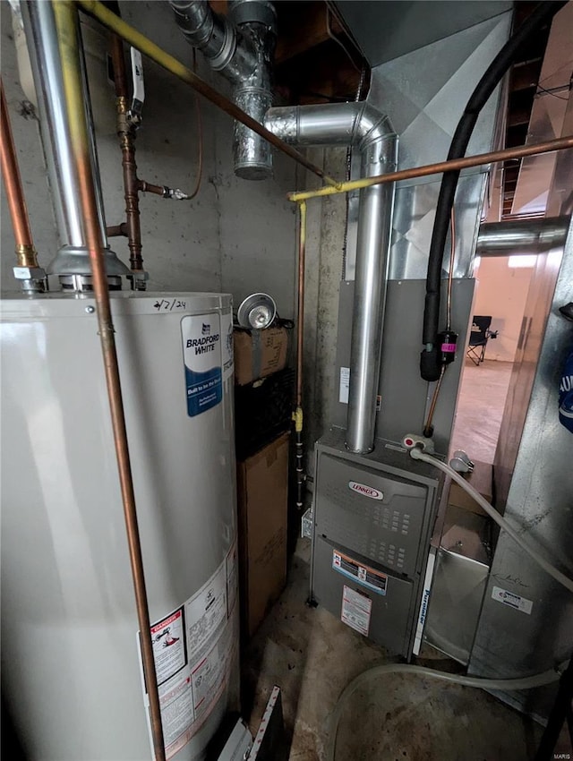 utilities featuring gas water heater