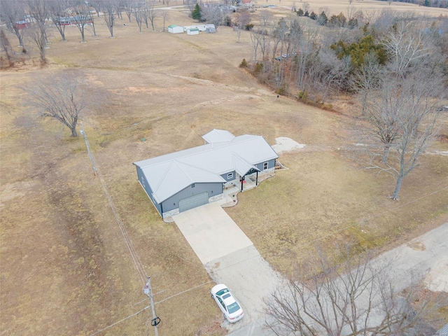 drone / aerial view with a rural view