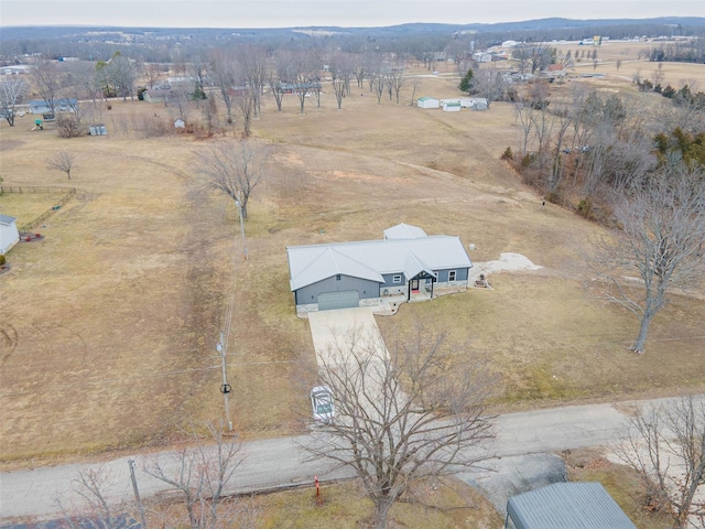 aerial view with a rural view