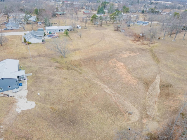 aerial view featuring a rural view