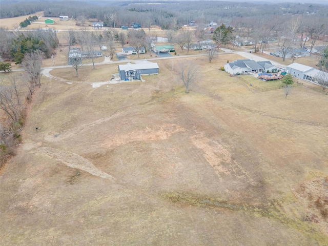 aerial view with a rural view