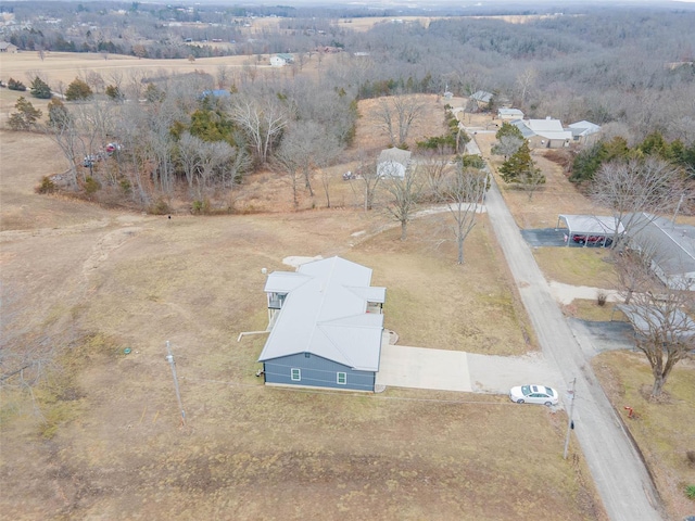 aerial view with a rural view