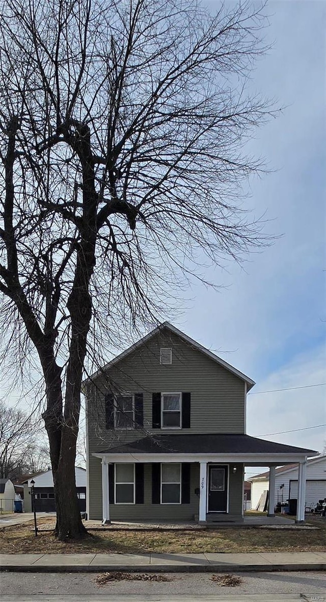 front facade featuring a carport