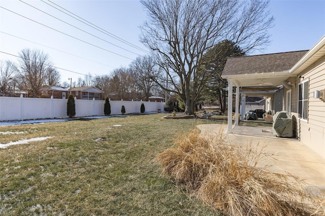 view of yard featuring a patio area