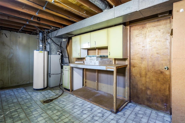 basement with gas water heater