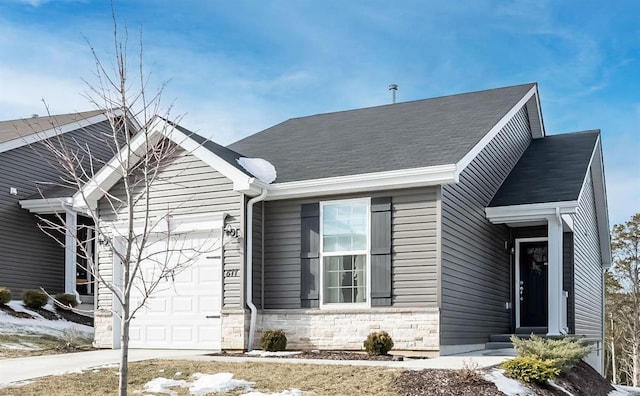 view of front of home with a garage