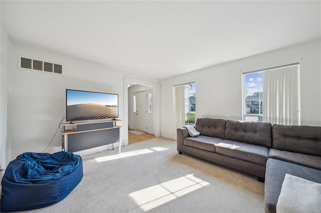 view of carpeted living room