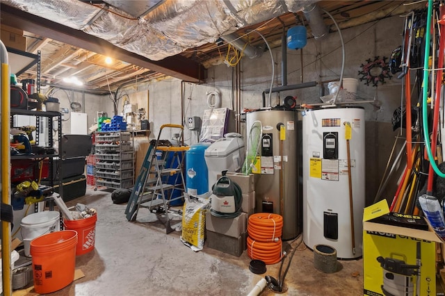 utility room featuring electric water heater