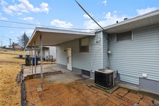 view of patio / terrace featuring central air condition unit