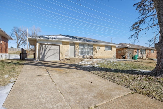 single story home with a garage