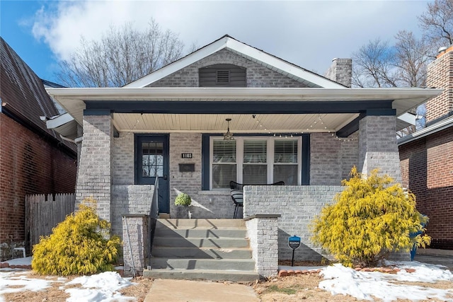 view of front of property with a porch