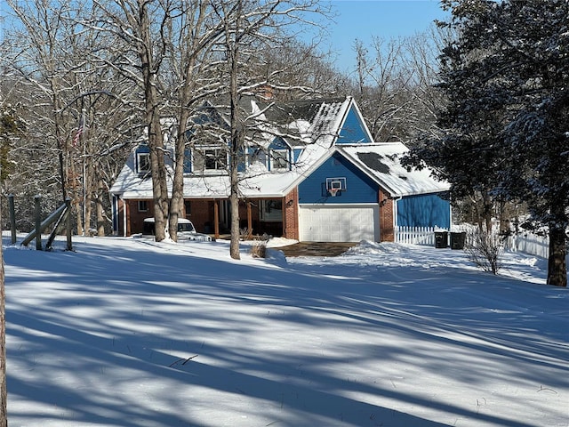 view of front of house with a garage