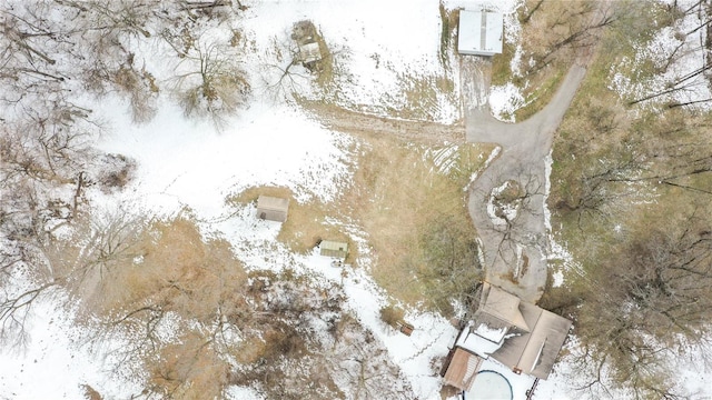 view of snowy aerial view