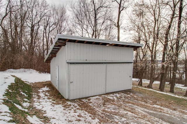 view of snow covered structure