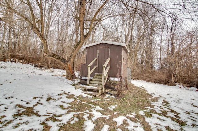 view of snow covered structure