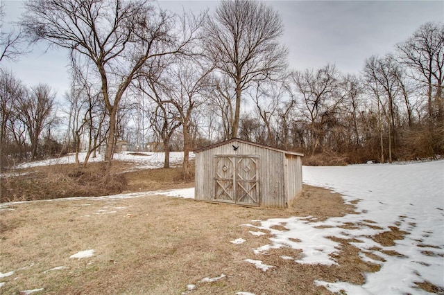 view of snow covered structure