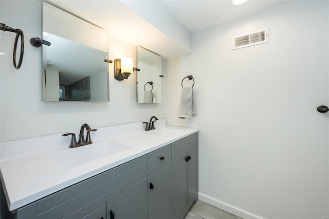 bathroom featuring vanity and tile patterned floors