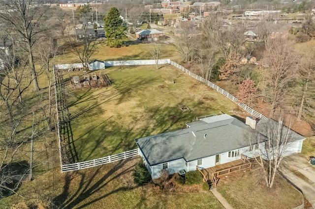 aerial view with a rural view